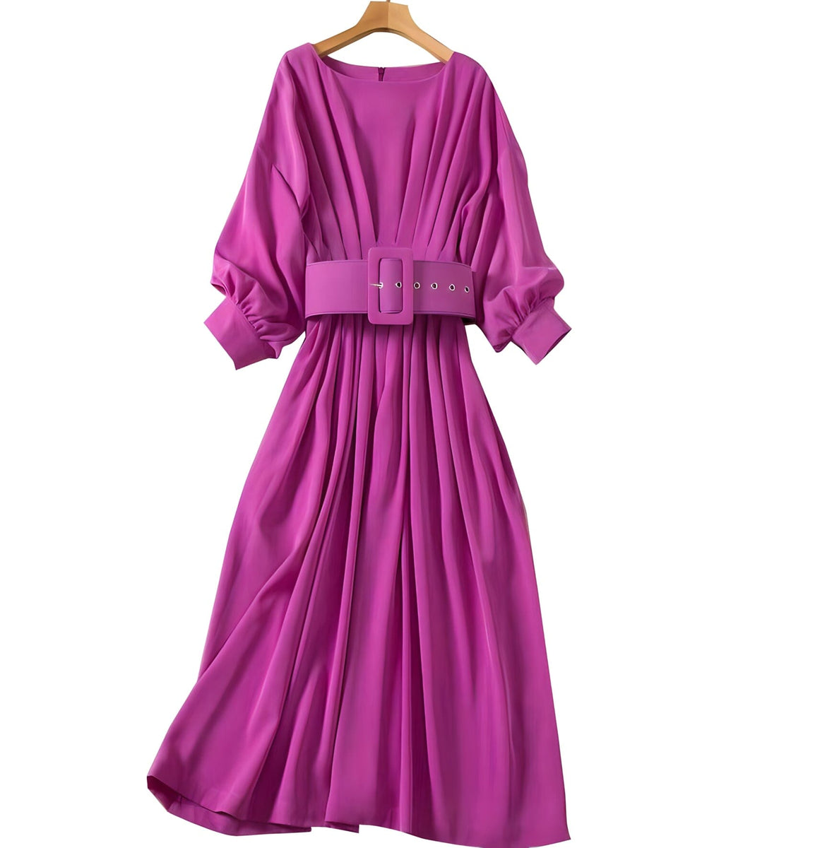 The Genevieve Long Sleeve Pleated Dress - Purple – SA Formal