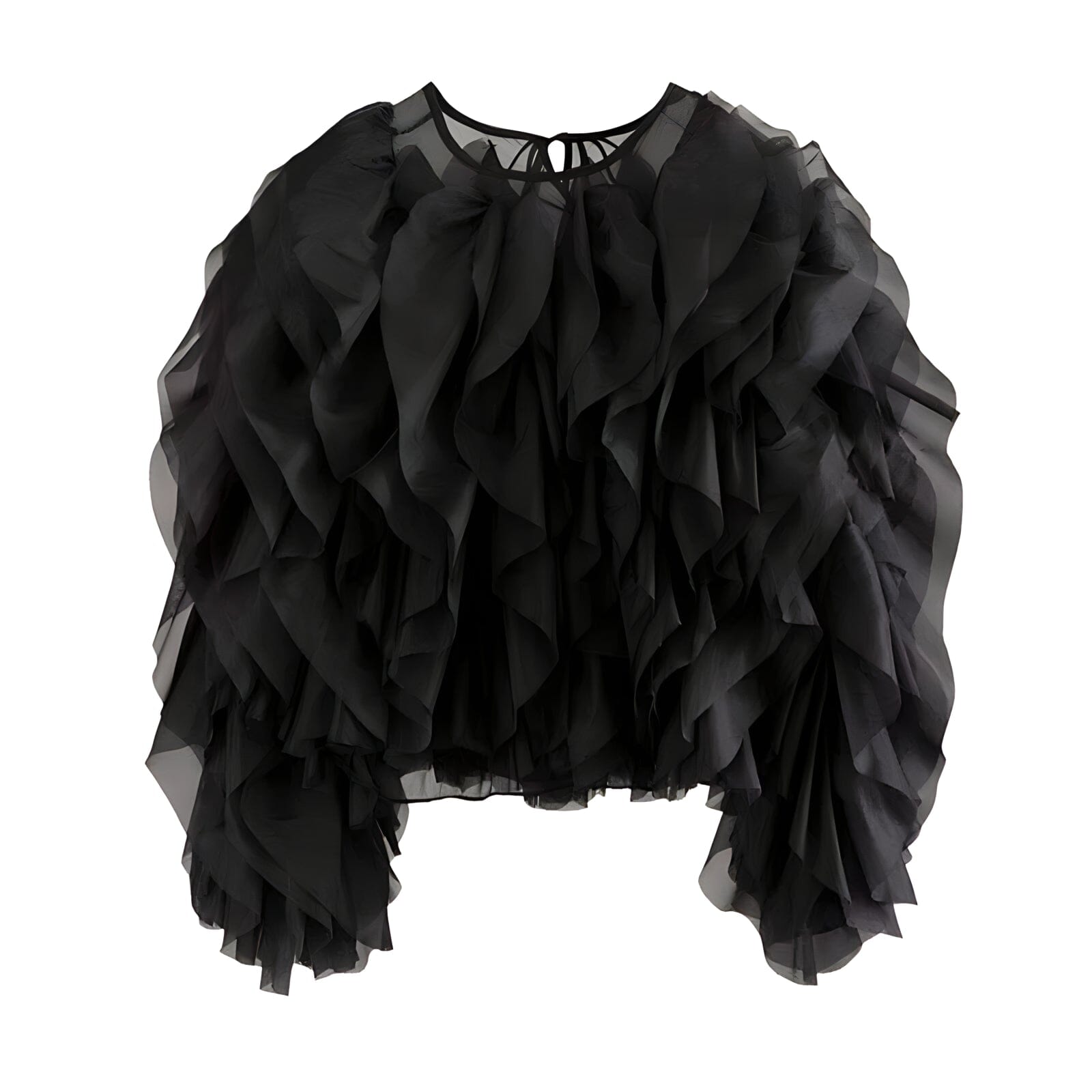 The Wisp Long Sleeve Chiffon Blouse - Multiple Colors 0 SA Styles Black S 