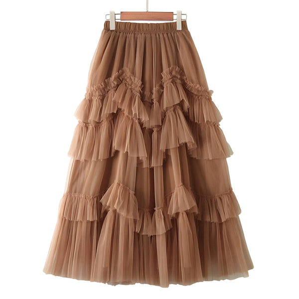The Elora High Waist Skirt - Multiple Colors 0 SA Styles Khaki S 
