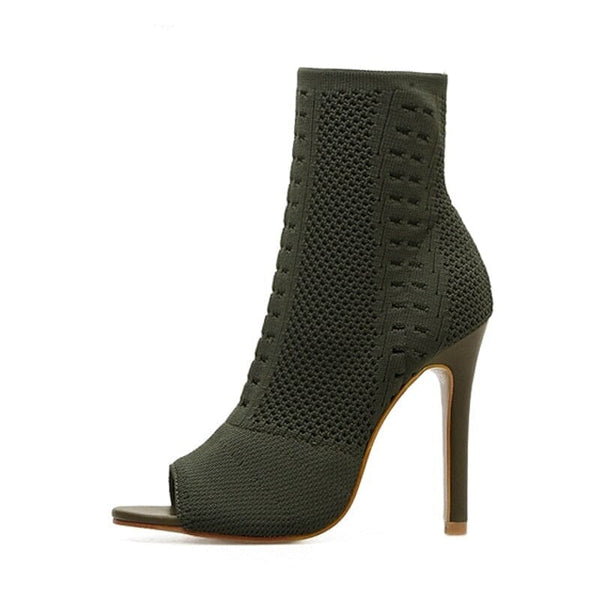 The Harper Open Toe Ankle Boots - Multiple Colors 0 SA Styles Green EU 34 / US 4 