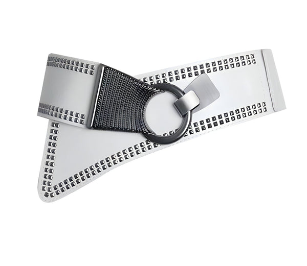 The Rockstar Faux Leather Waistband Belt - Multiple Colors 0 SA Styles White 83cm 