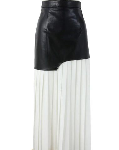 The Adaline High-Waisted Patchwork Skirt - Multiple Colors SA Formal White XS 