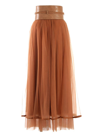 The Freya High-Waisted Pleated Skirt - Multiple Colors 0 SA Styles Coffee S 