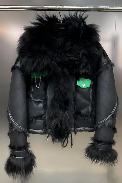 The Jordyn Oversized Cropped Faux Fur Winter Jacket - Multiple Colors 0 SA Styles Black S 
