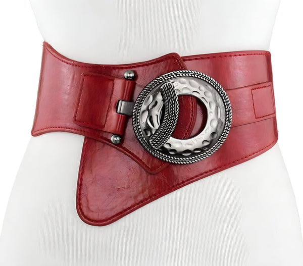The Artemis Faux Leather Waistband Belt - Multiple Colors 0 SA Styles Red 80 cm 