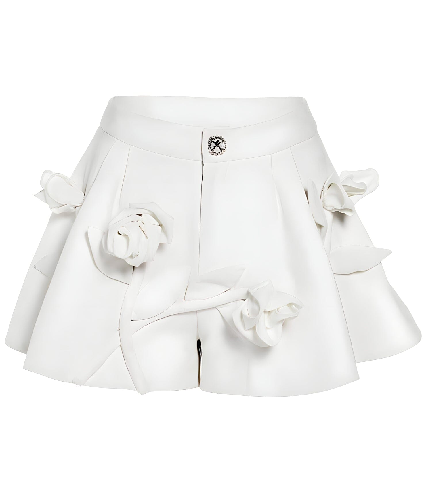 The Briar High Waist Appliqued Shorts - Multiple Colors 0 SA Styles White S 