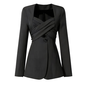 The Xavia Long Sleeve Blazer - Multiple Colors 0 SA Styles Black S 