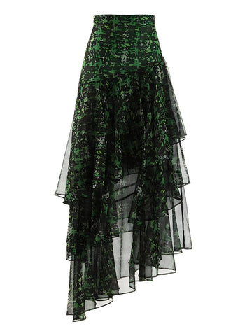 The Karis High-Waisted Asymmetrical Skirt - Multiple Colors 0 SA Styles Green S 