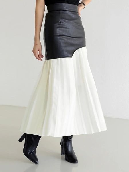 The Adaline High-Waisted Patchwork Skirt - Multiple Colors SA Formal 