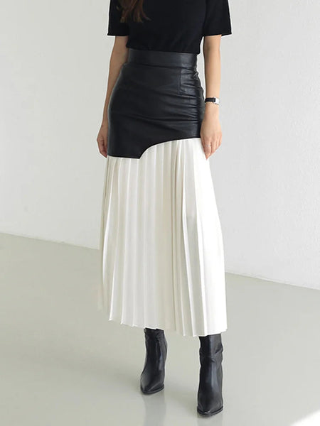The Adaline High-Waisted Patchwork Skirt - Multiple Colors SA Formal 