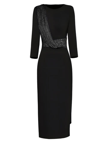 The Kira Slim Fit Sequin Dress SA Formal Black S 