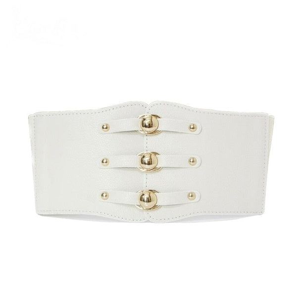 The Delphi Faux Leather Waistband Belt - Multiple Colors 0 SA Styles White 80cm 