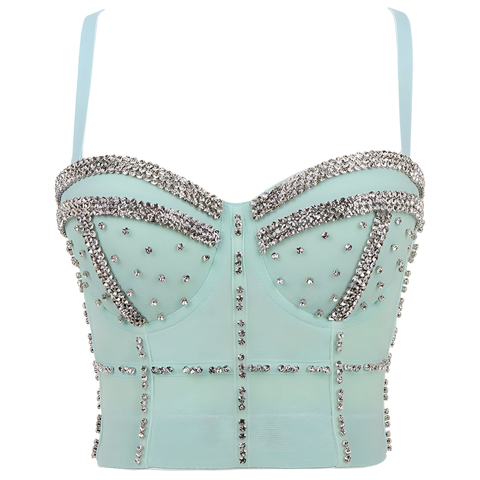 The Cardi Crop Top Rhinestone Camisole - Multiple Colors 0 SA Styles Mint S 