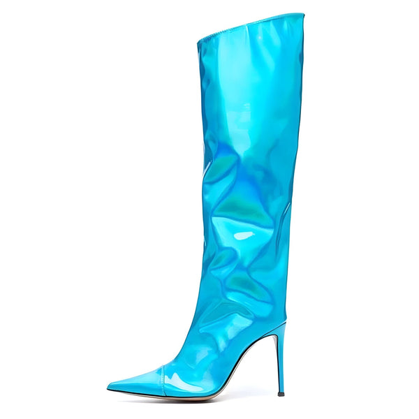 The Mirror Knee-High Boots - Multiple Colors 0 SA Styles Sky Blue EU 34 / US 4.5 