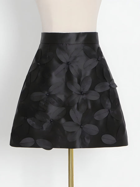 The Lotus High Waist Mini Skirt - Multiple Colors 0 SA Styles Black S 