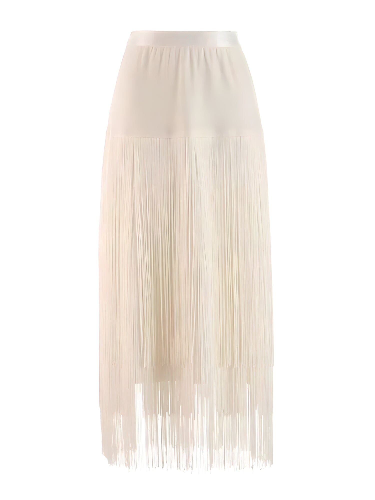 The Pamela High Waist Tassel Skirt - Multiple Colors 0 SA Styles White S 