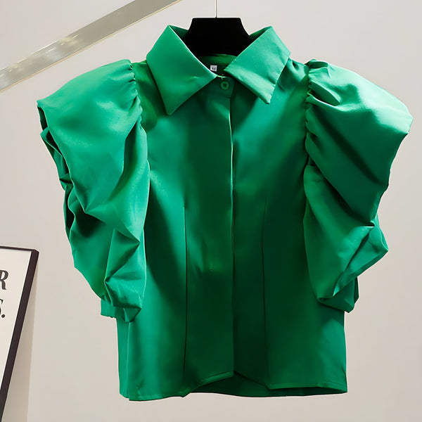 The Mavis Short Sleeve Blouse - Multiple Colors 0 SA Styles Green S 