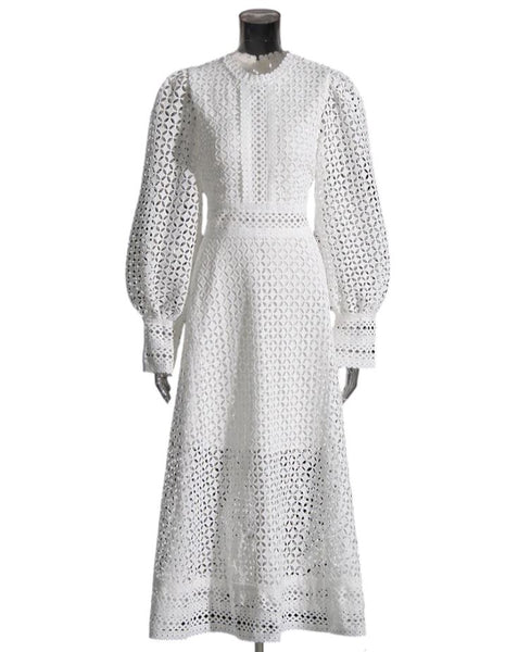 The Dreamweaver Long Sleeve Dress - Multiple Colors SA Formal White S 