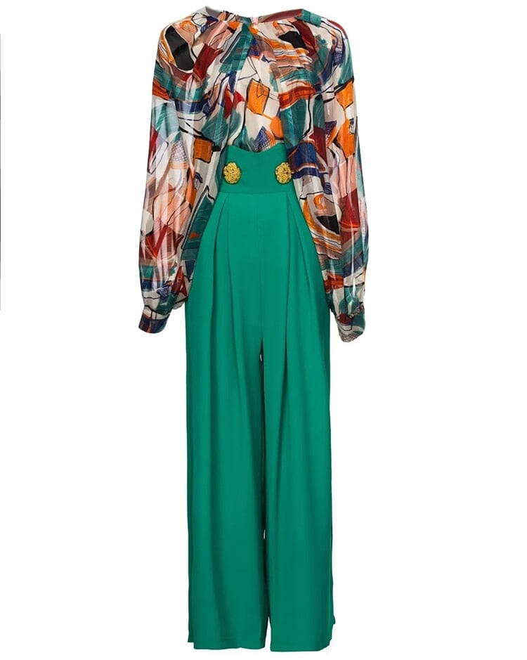 The Juliana Long Sleeve Jumpsuit - Multiple Colors 0 SA Styles Green S 