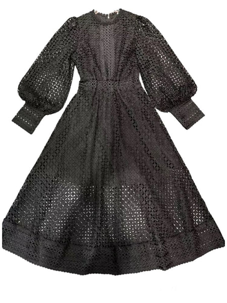 The Dreamweaver Long Sleeve Dress - Multiple Colors SA Formal Black S 