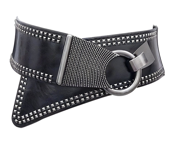 The Rockstar Faux Leather Waistband Belt - Multiple Colors 0 SA Styles Black 83cm 