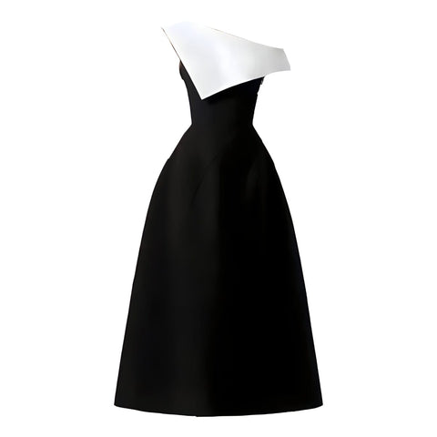 The Lucinda Diagonal Collar Patchwork Dress SA Formal S 