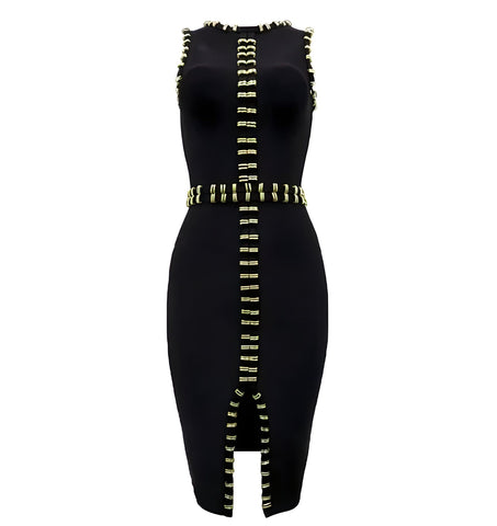 The Gemma Studded Split-Front Dress - Multiple Colors Shop5798684 Store XS Black 
