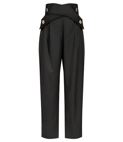 The Alexis High Waist Asymmetrical Trousers - Multiple Colors Sarah Ashley Black S 