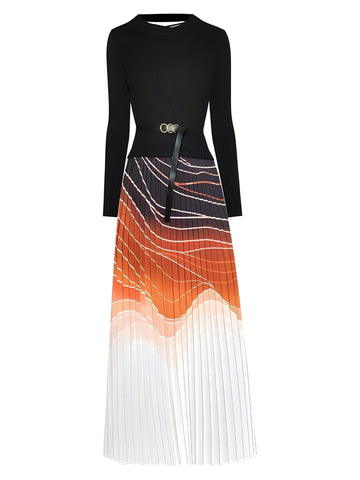 The Cyra Long Sleeve Pleated Dress SA Studios XL 