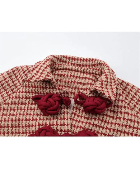 The Strawberry Oversized Knitted Tweed Jacket 0 SA Styles 