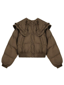 The "Cocoa" Long Sleeve Winter Puffer Jacket 0 SA Styles Brown S 