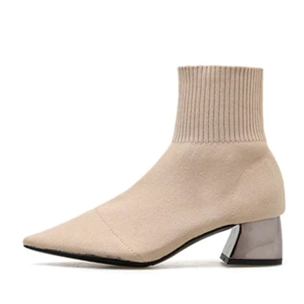 The Sage Knitted Ankle Boots - Multiple Colors 0 SA Styles Apricot EU 34 / US 4 