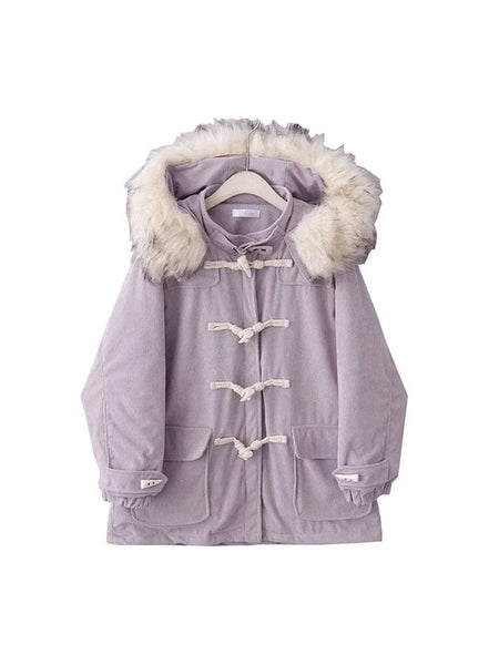 The Molly Oversized Faux Fur Hooded Winter Coat - Multiple Colors 0 SA Styles Violet One Size 