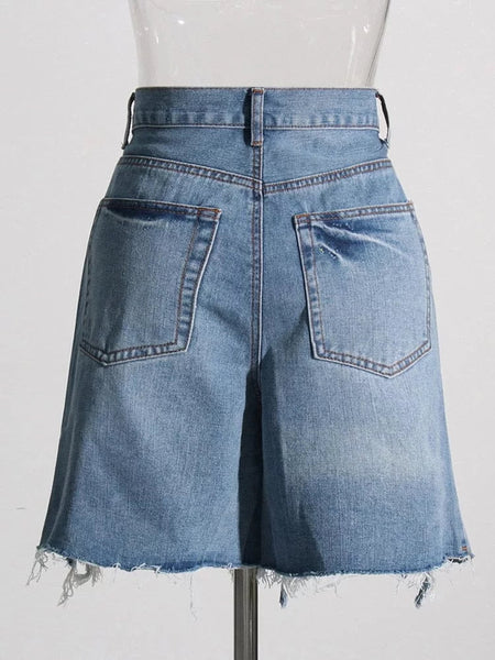 The Peyton High Waist Distressed Denim Shorts 0 SA Styles 