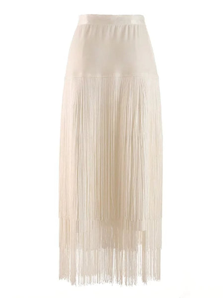 The Pamela High Waist Tassel Skirt - Multiple Colors 0 SA Styles 