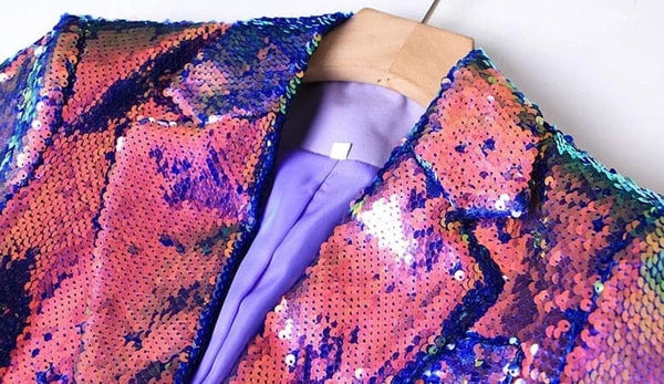 The Technicolor Sequin Long Sleeve Blazer 0 SA Styles 